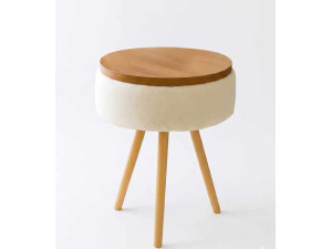 Table d'appoint en bois " Zgn " - 33 x 45 cm - Blanc