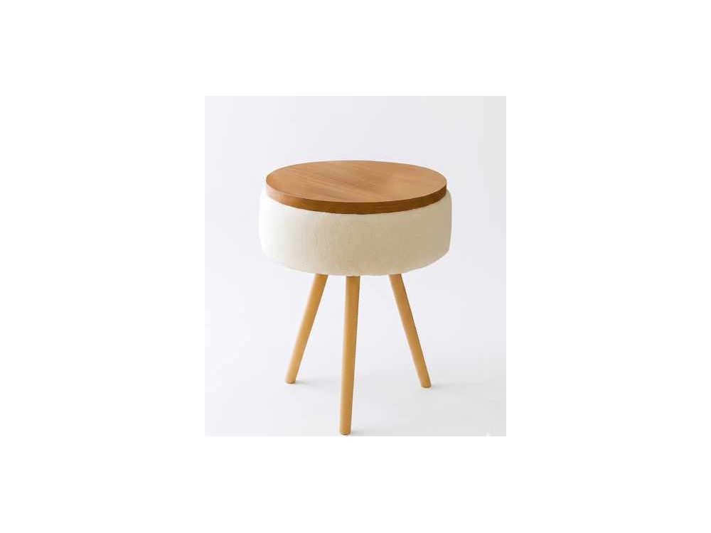 Table d'appoint en bois " Zgn " - 33 x 45 cm - Blanc