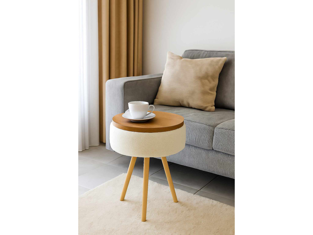 Table d'appoint en bois " Zgn " - 33 x 45 cm - Blanc