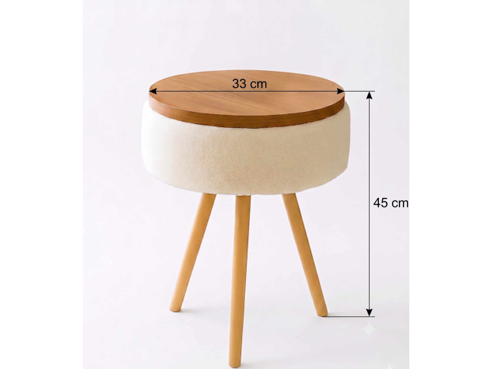 Table d'appoint en bois " Zgn " - 33 x 45 cm - Blanc