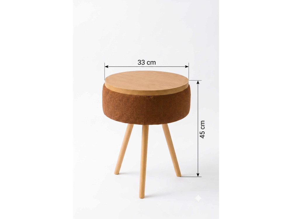 Table d'appoint en bois "Zgn" - 33 x 45 cm - Marron