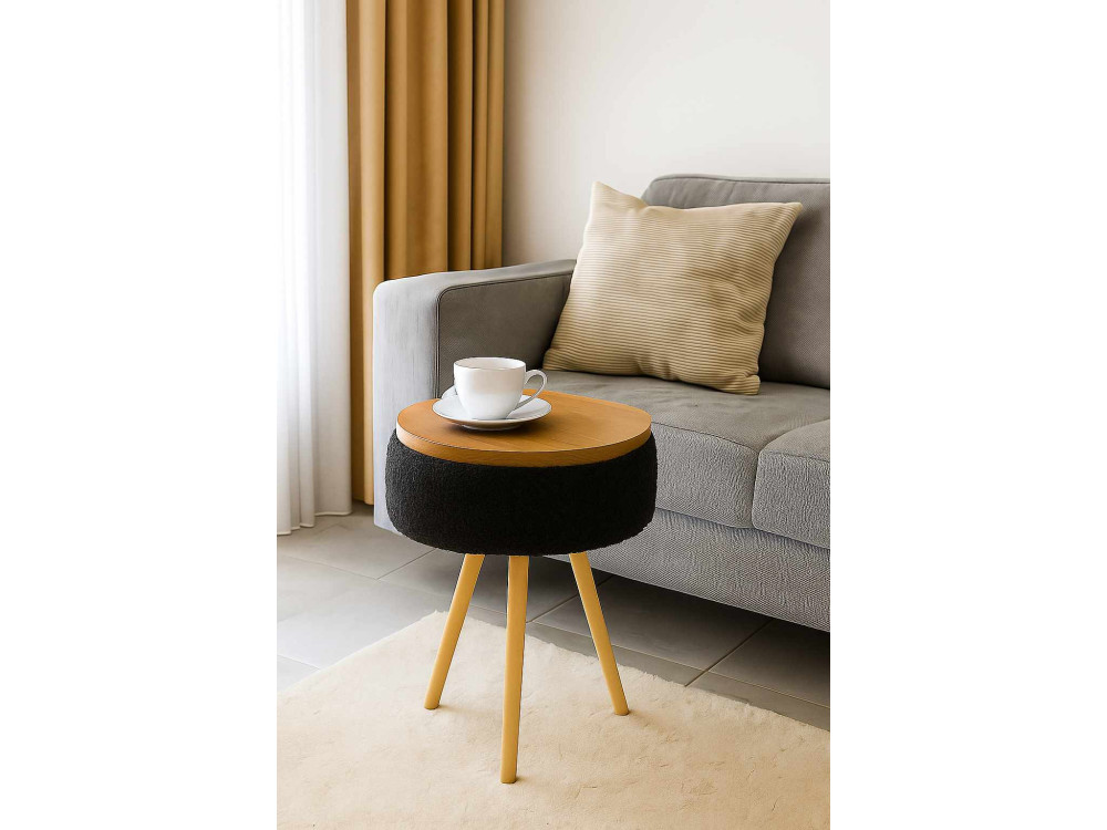 Table d'appoint en bois "Zgn" - 33 x 45 cm - Noir