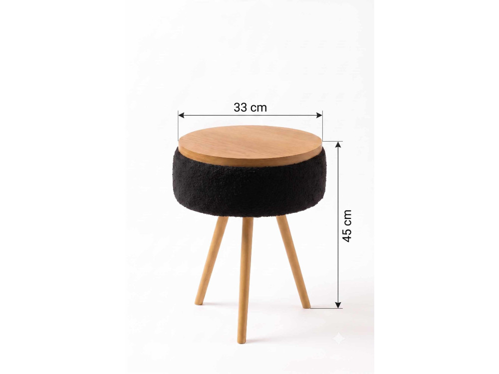 Table d'appoint en bois "Zgn" - 33 x 45 cm - Noir