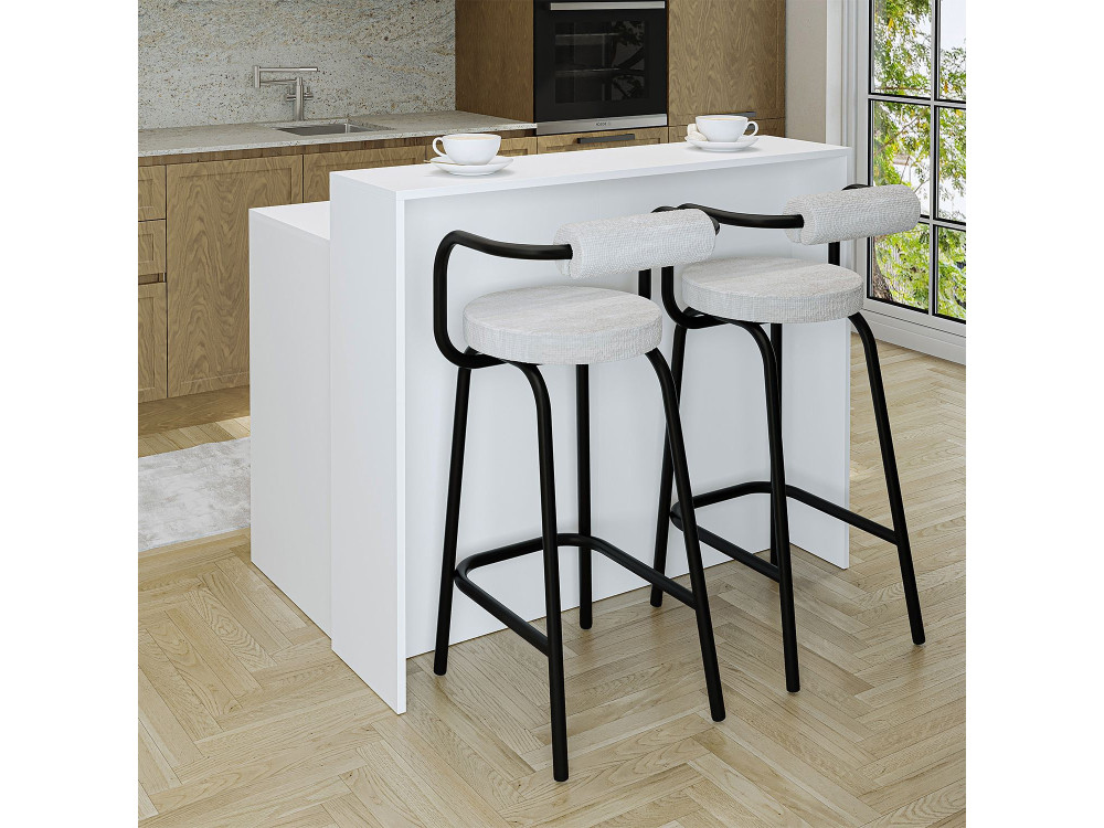 Table de cuisine en bois " 2798 " - 120 x 80 x 100 cm - Blanc