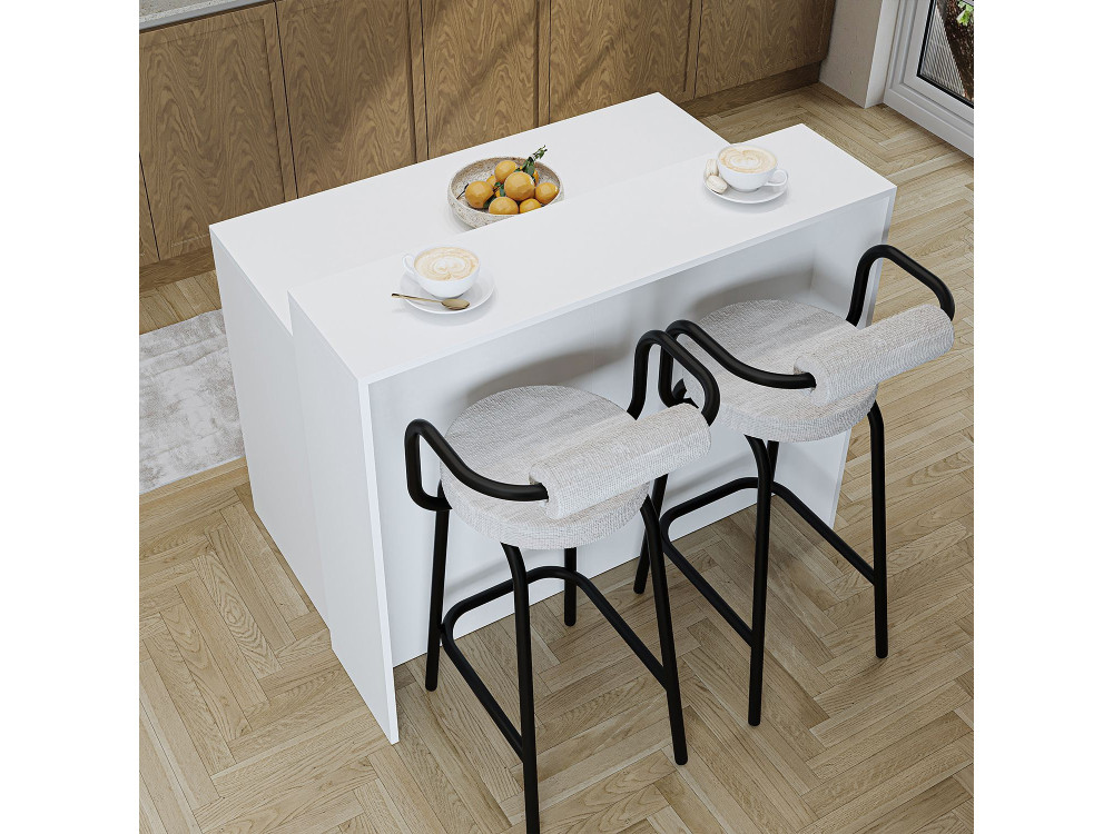 Table de cuisine en bois " 2798 " - 120 x 80 x 100 cm - Blanc