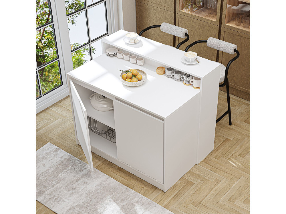 Table de cuisine en bois " 2798 " - 120 x 80 x 100 cm - Blanc