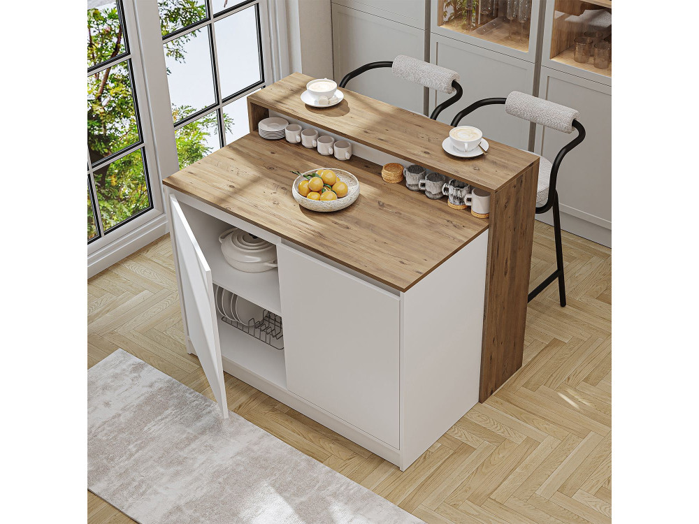 Table de cuisine en bois " 2800 " - 120 x 80 x 100 cm - Blanc