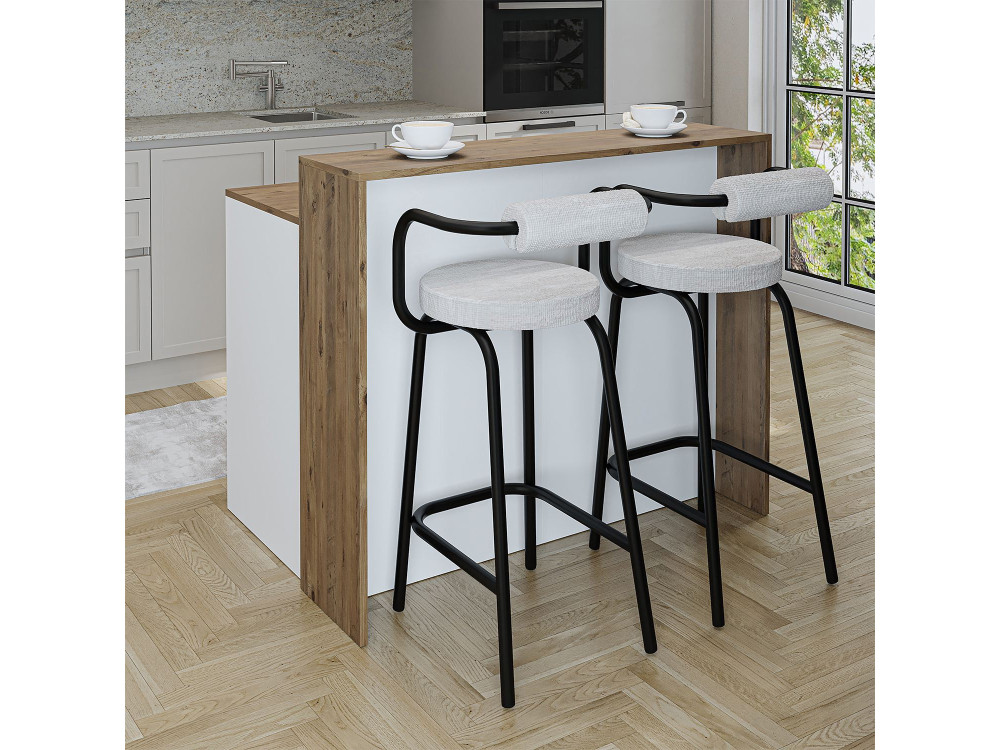 Table de cuisine en bois " 2800 " - 120 x 80 x 100 cm - Blanc