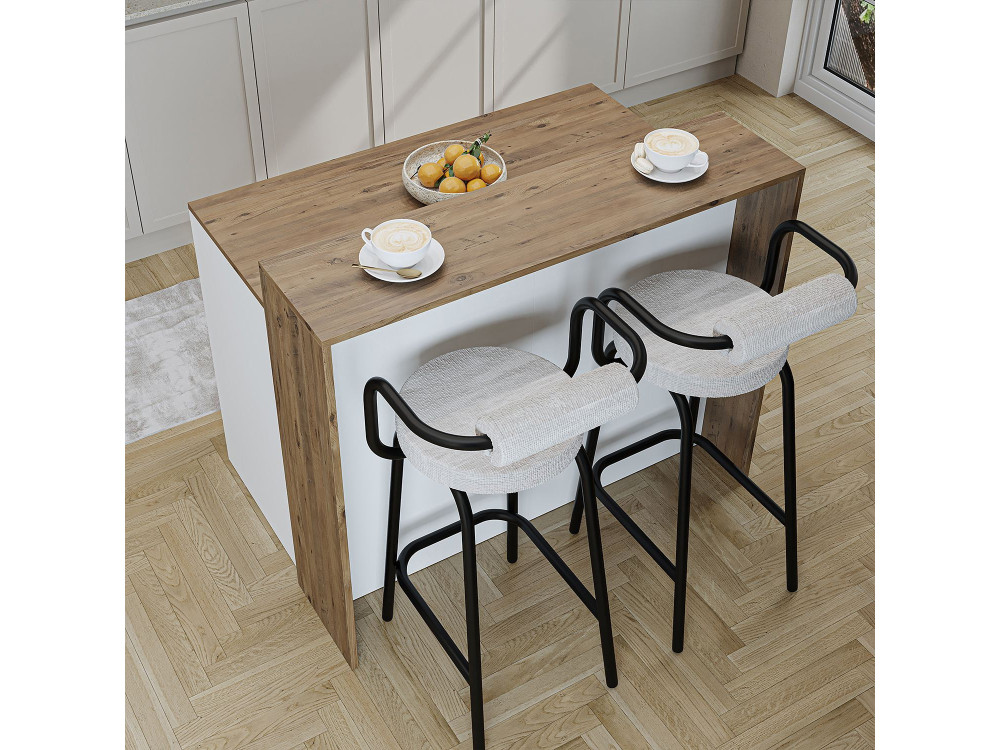 Table de cuisine en bois " 2800 " - 120 x 80 x 100 cm - Blanc