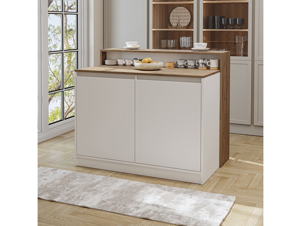 Table de cuisine en bois " 2800 " - 120 x 80 x 100 cm - Blanc