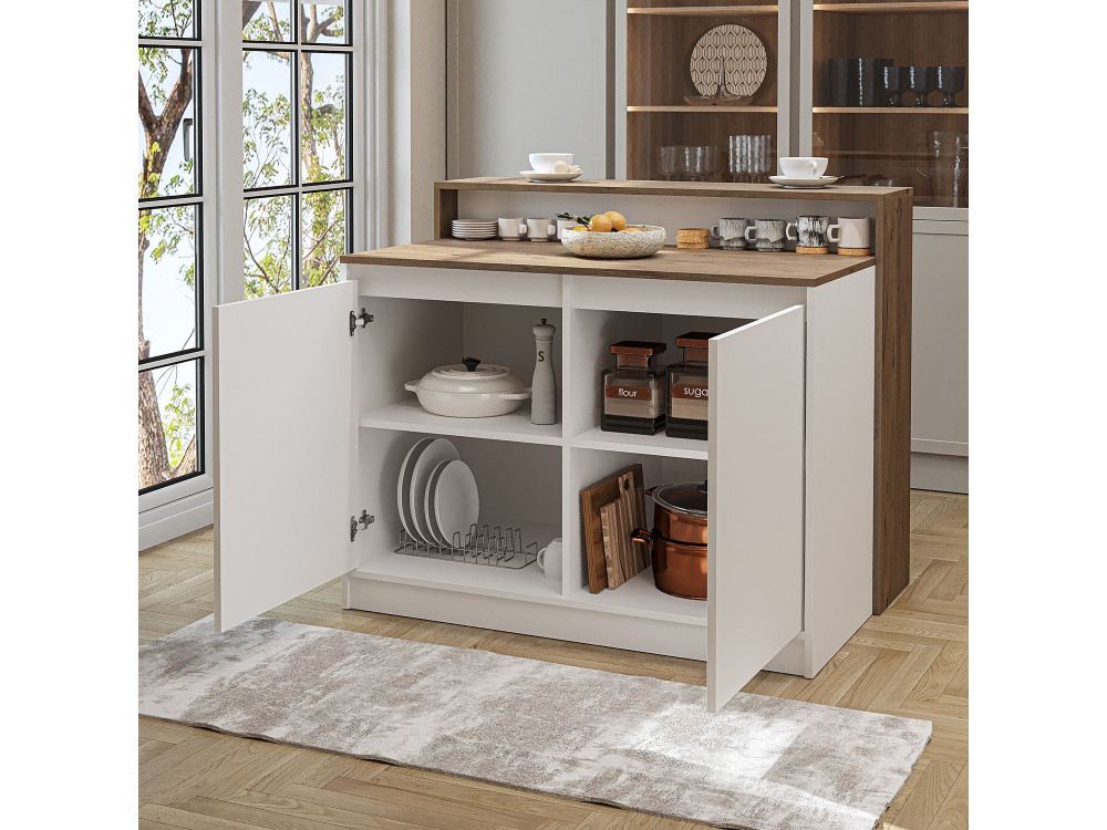 Table de cuisine en bois " 2800 " - 120 x 80 x 100 cm - Blanc
