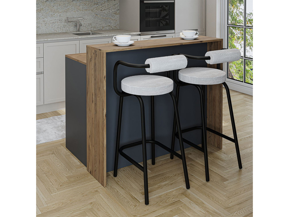 Table de cuisine en bois " 2801 " - 120 x 80 x 100 cm - Anthracite