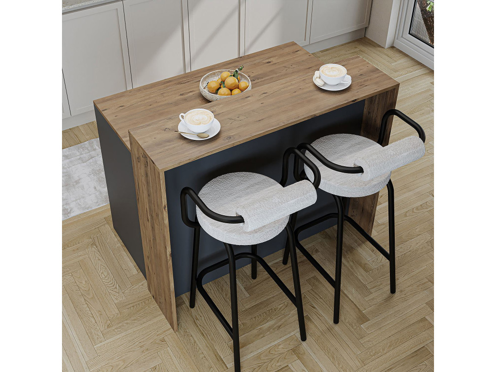 Table de cuisine en bois " 2801 " - 120 x 80 x 100 cm - Anthracite