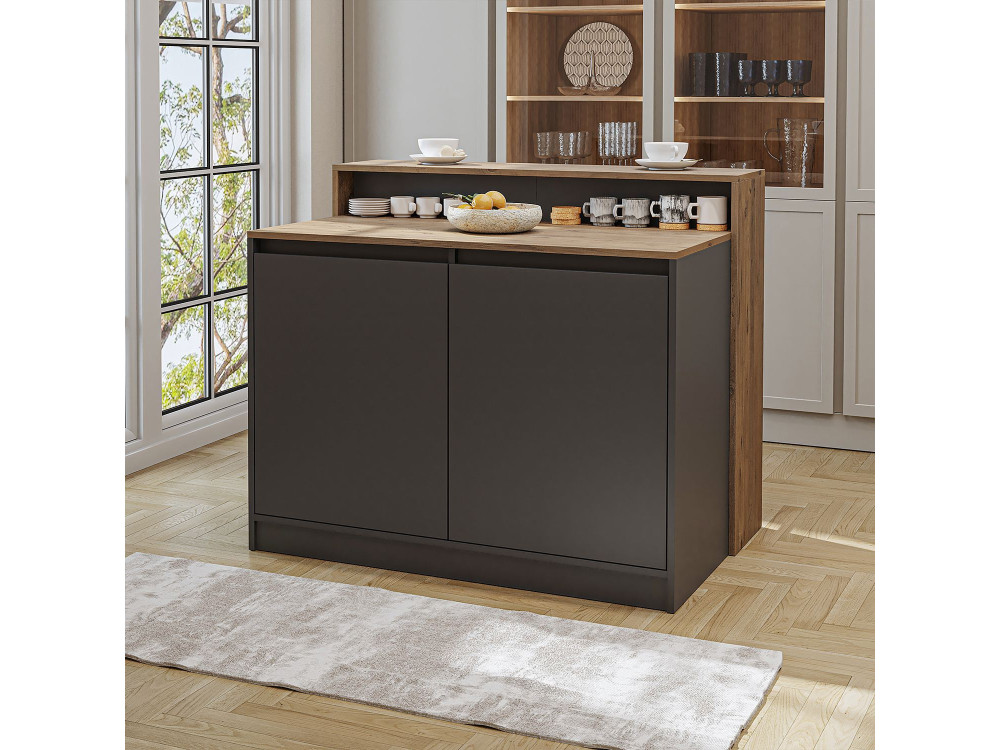 Table de cuisine en bois " 2801 " - 120 x 80 x 100 cm - Anthracite