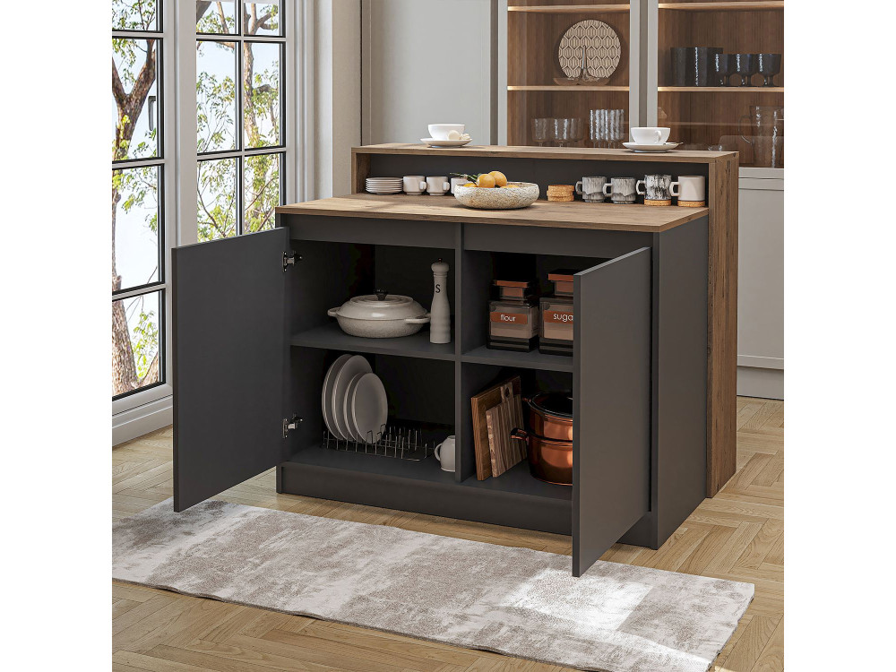 Table de cuisine en bois " 2801 " - 120 x 80 x 100 cm - Anthracite