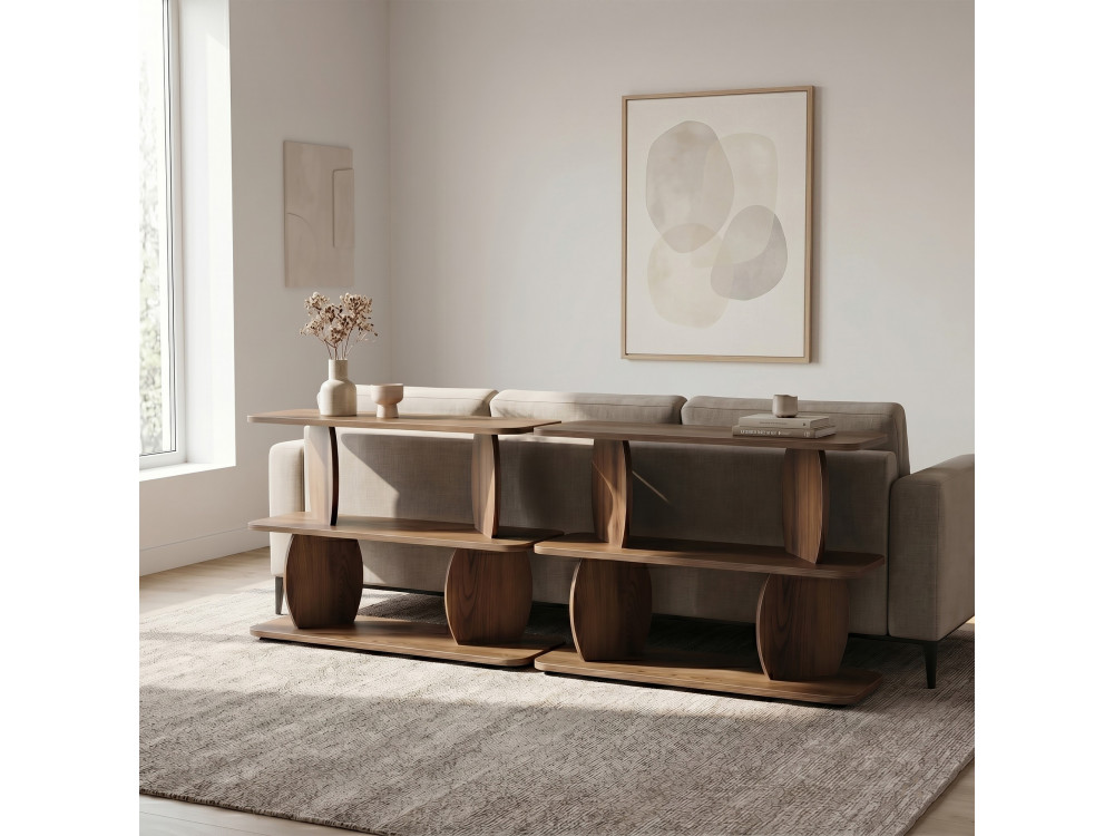 Table d'appoint en bois "Armonia" - 90 x 30 x 70 cm - Marron