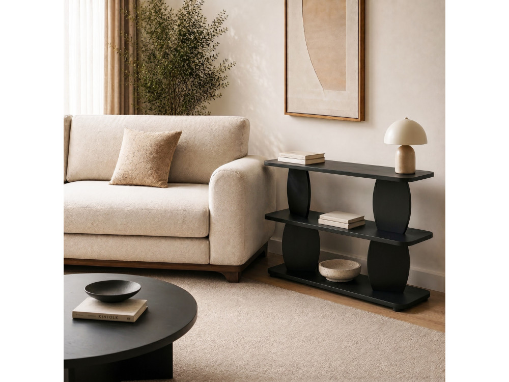 Table d'appoint en bois "Armonia" - 90 x 30 x 70 cm - Noir