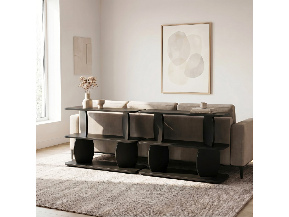 Table d'appoint en bois "Armonia" - 90 x 30 x 70 cm - Noir