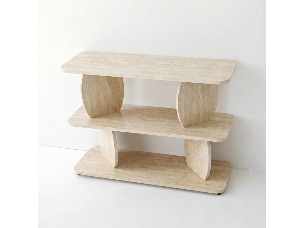 Table d'appoint en bois "Armonia" - 90 x 30 x 70 cm - Travertin