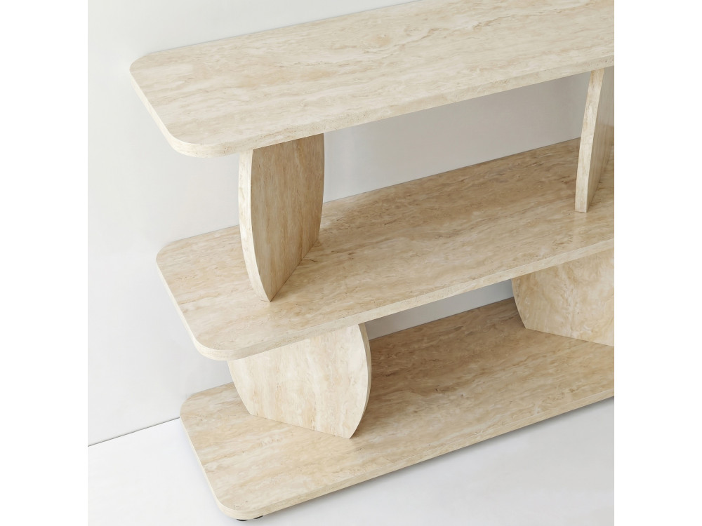 Table d'appoint en bois "Armonia" - 90 x 30 x 70 cm - Travertin