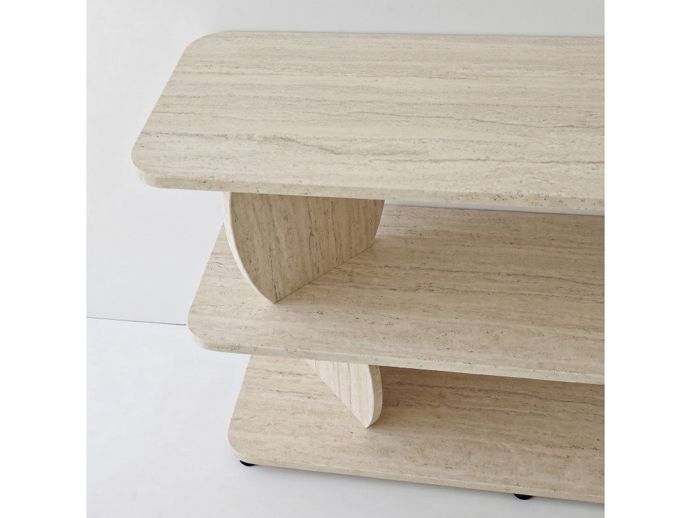 Table d'appoint en bois "Armonia" - 90 x 30 x 70 cm - Travertin