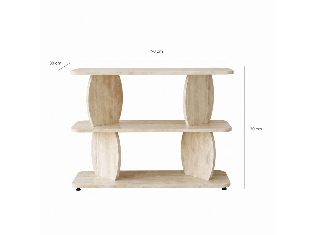 Table d'appoint en bois "Armonia" - 90 x 30 x 70 cm - Travertin