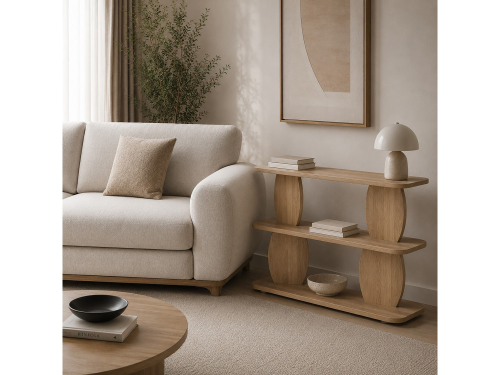 Table d'appoint en bois "Armonia" - 90 x 30 x 70 cm - Chêne Saphir