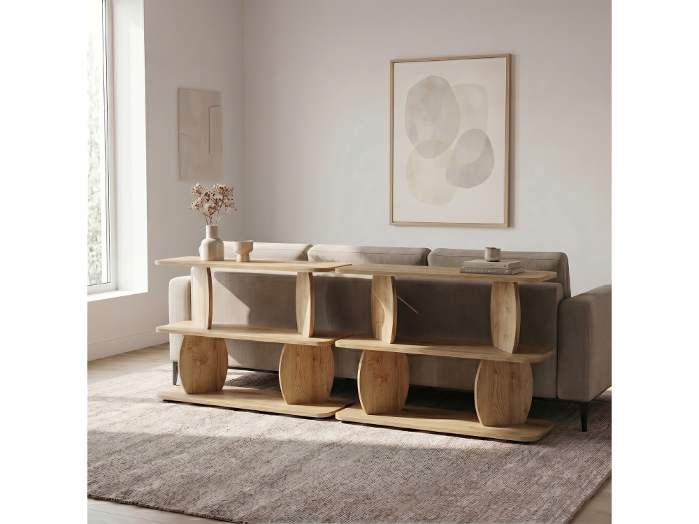 Table d'appoint en bois "Armonia" - 90 x 30 x 70 cm - Chêne Saphir
