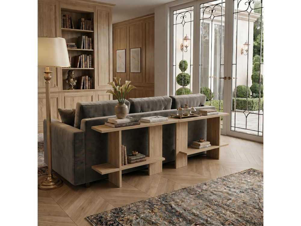 Table d'appoint en bois "Essenziale" - 80 x 30 x 55 cm - Chêne Saphir