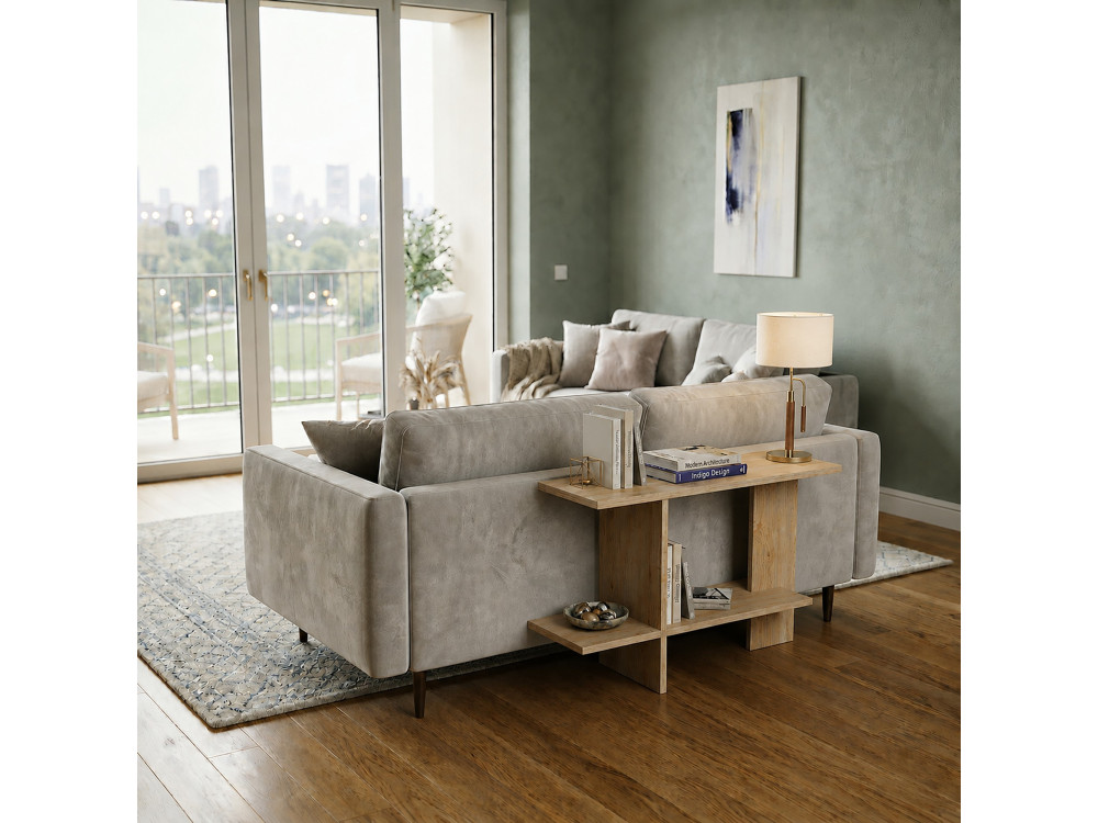 Table d'appoint en bois "Essenziale" - 80 x 30 x 55 cm - Chêne Saphir