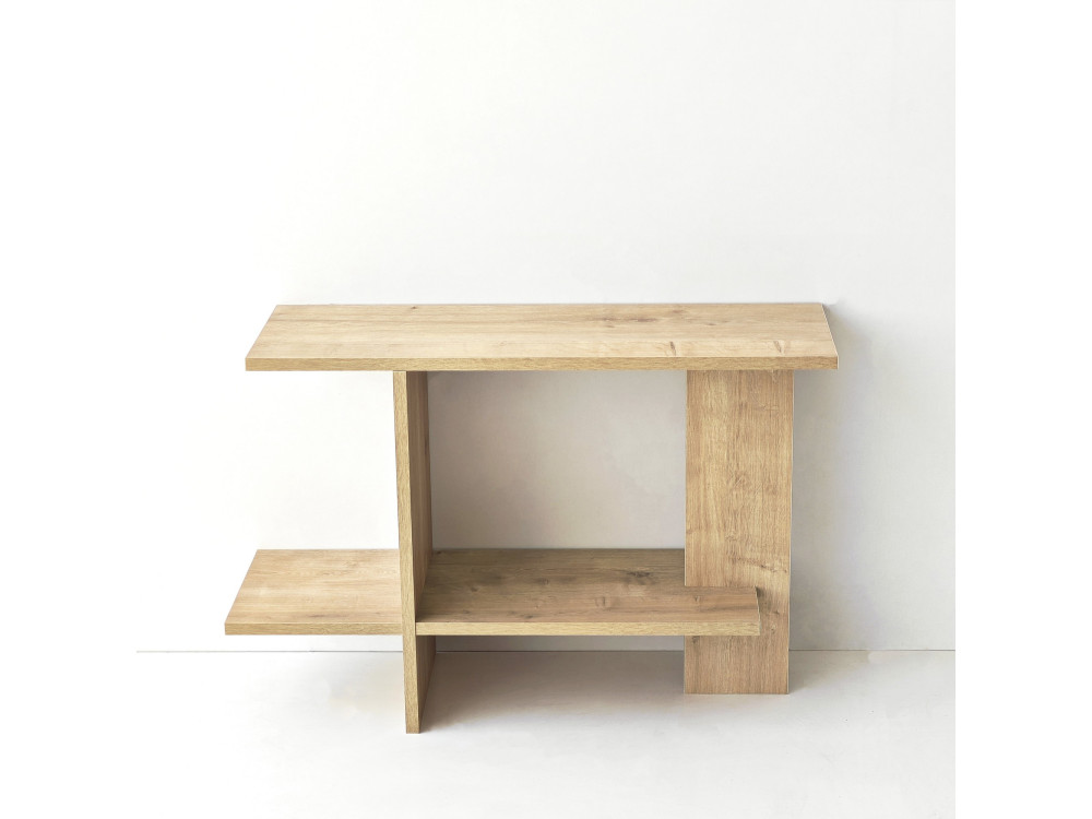 Table d'appoint en bois "Essenziale" - 80 x 30 x 55 cm - Chêne Saphir