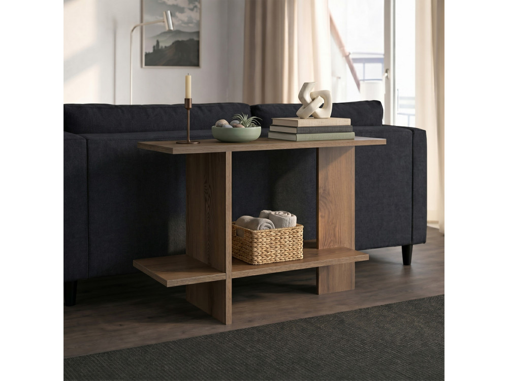 Table d'appoint en bois "Essenziale" - 80 x 30 x 55 cm - Marron