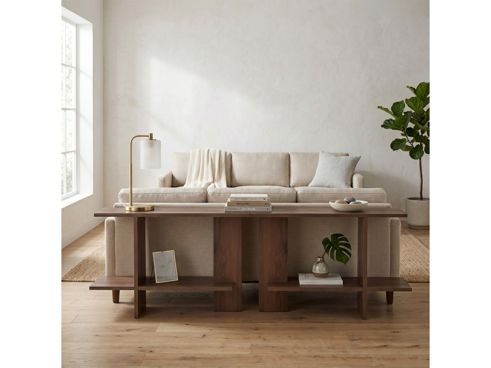 Table d'appoint en bois "Essenziale" - 80 x 30 x 55 cm - Marron