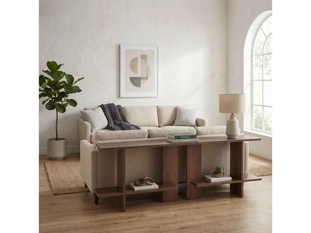 Table d'appoint en bois "Essenziale" - 80 x 30 x 55 cm - Marron