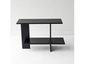 Table d'appoint en bois "Essenziale" - 80 x 30 x 55 cm - Noir