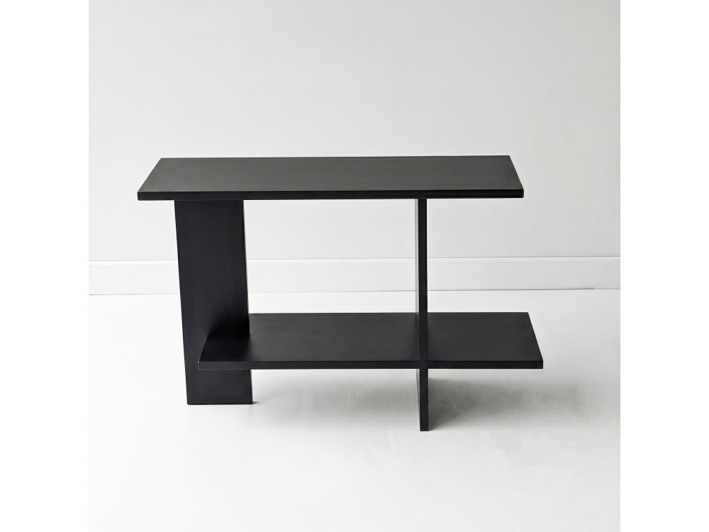 Table d'appoint en bois "Essenziale" - 80 x 30 x 55 cm - Noir
