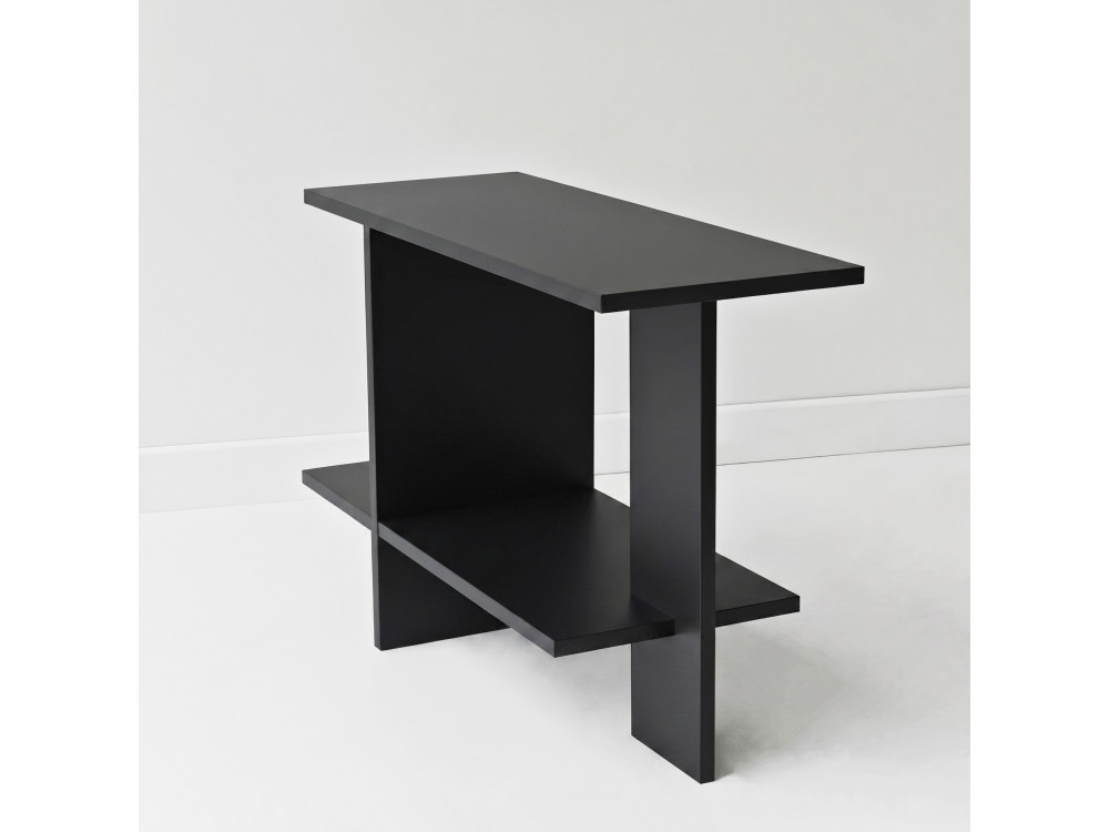 Table d'appoint en bois "Essenziale" - 80 x 30 x 55 cm - Noir