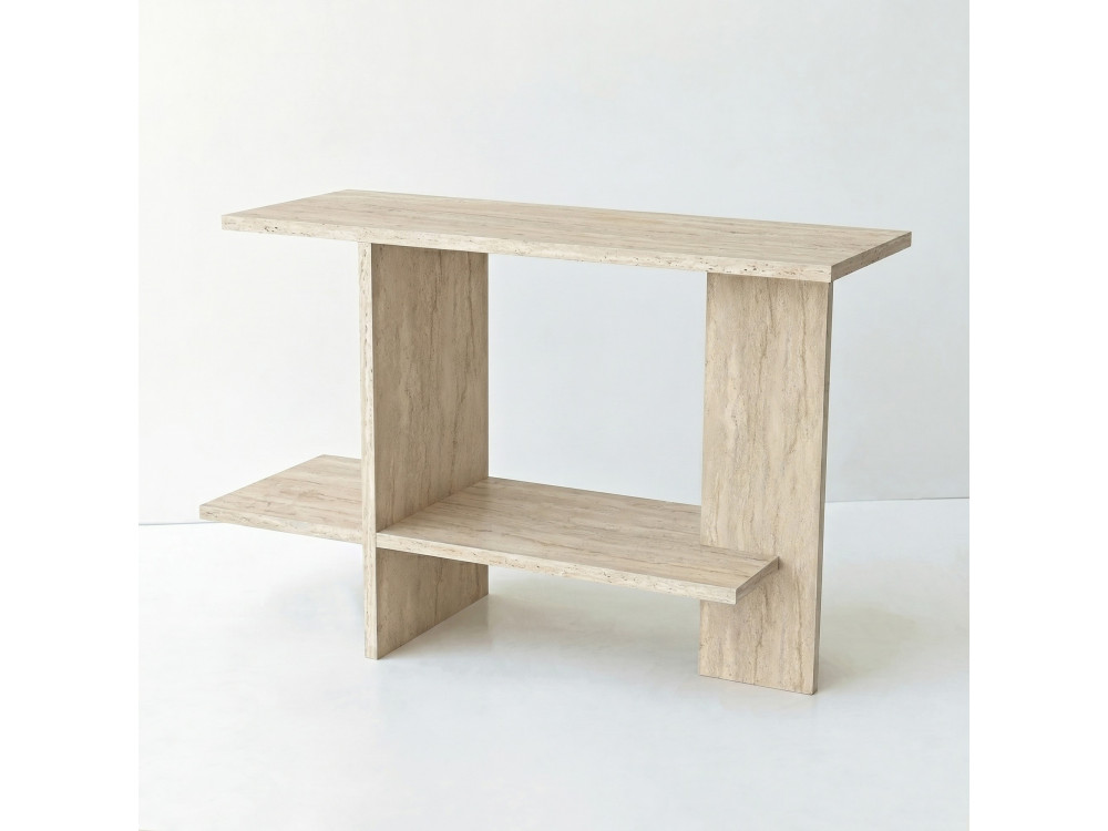 Table d'appoint en bois "Essenziale" - 80 x 30 x 55 cm - Travertin