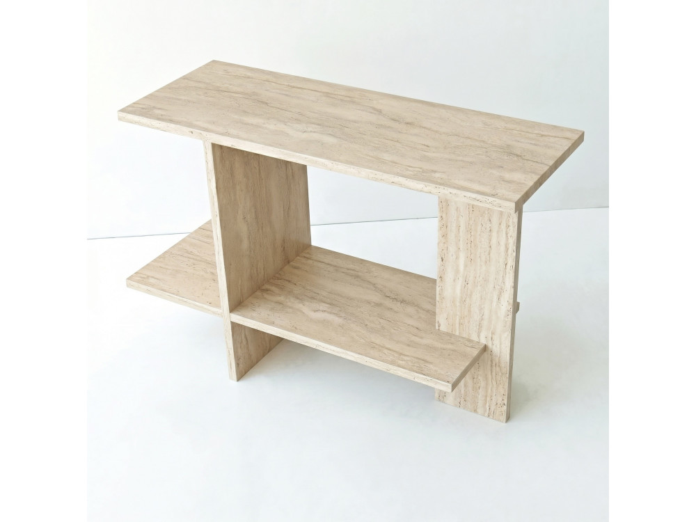 Table d'appoint en bois "Essenziale" - 80 x 30 x 55 cm - Travertin