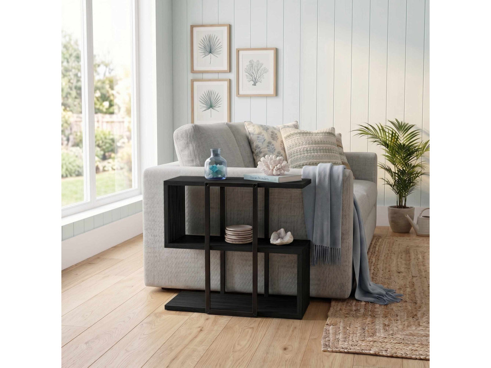 Table d'appoint en bois "HOMIA" - 56 x 25 x 56 cm - Noir