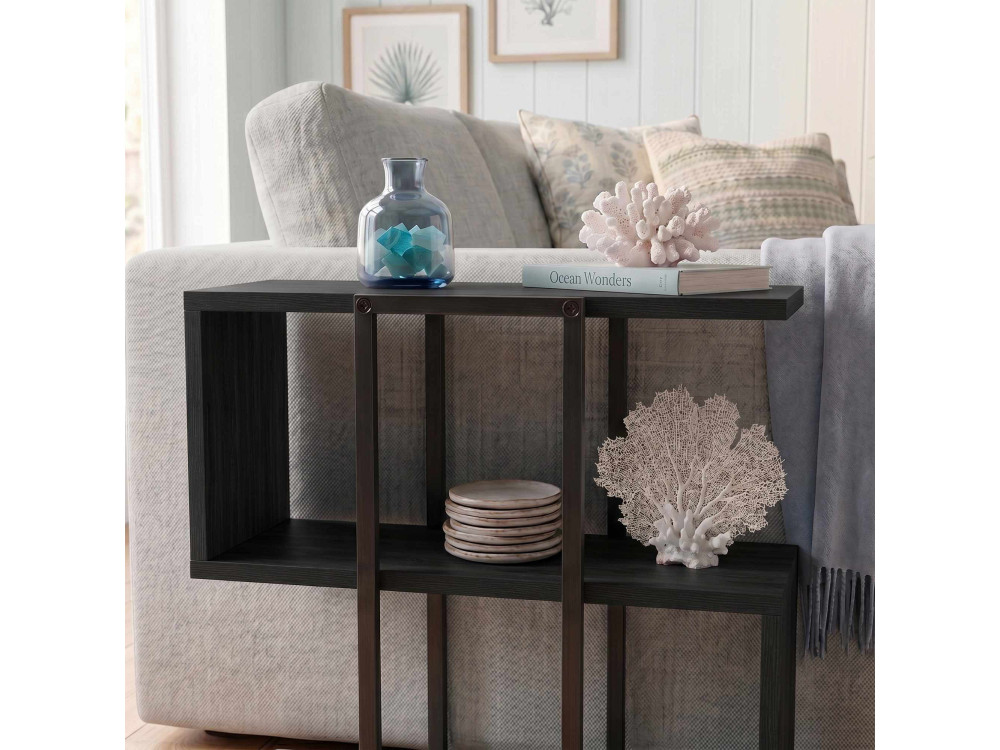 Table d'appoint en bois "HOMIA" - 56 x 25 x 56 cm - Noir