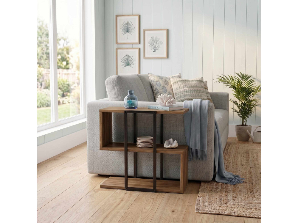 Table d'appoint en bois "HOMIA" - 56 x 25 x 56 cm - Oud Foncé