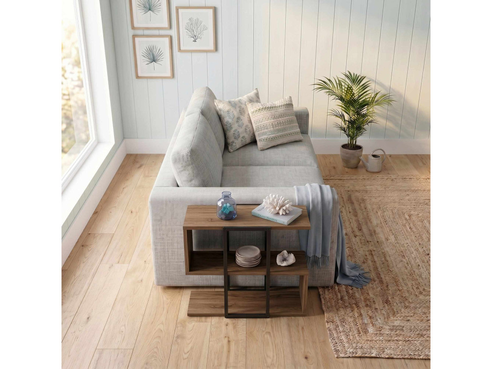 Table d'appoint en bois "HOMIA" - 56 x 25 x 56 cm - Oud Foncé