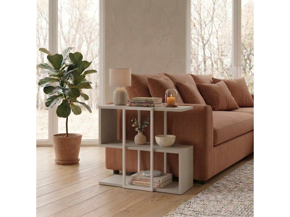 Table d'appoint en bois "HOMIA" - 56 x 25 x 56 cm - Grès
