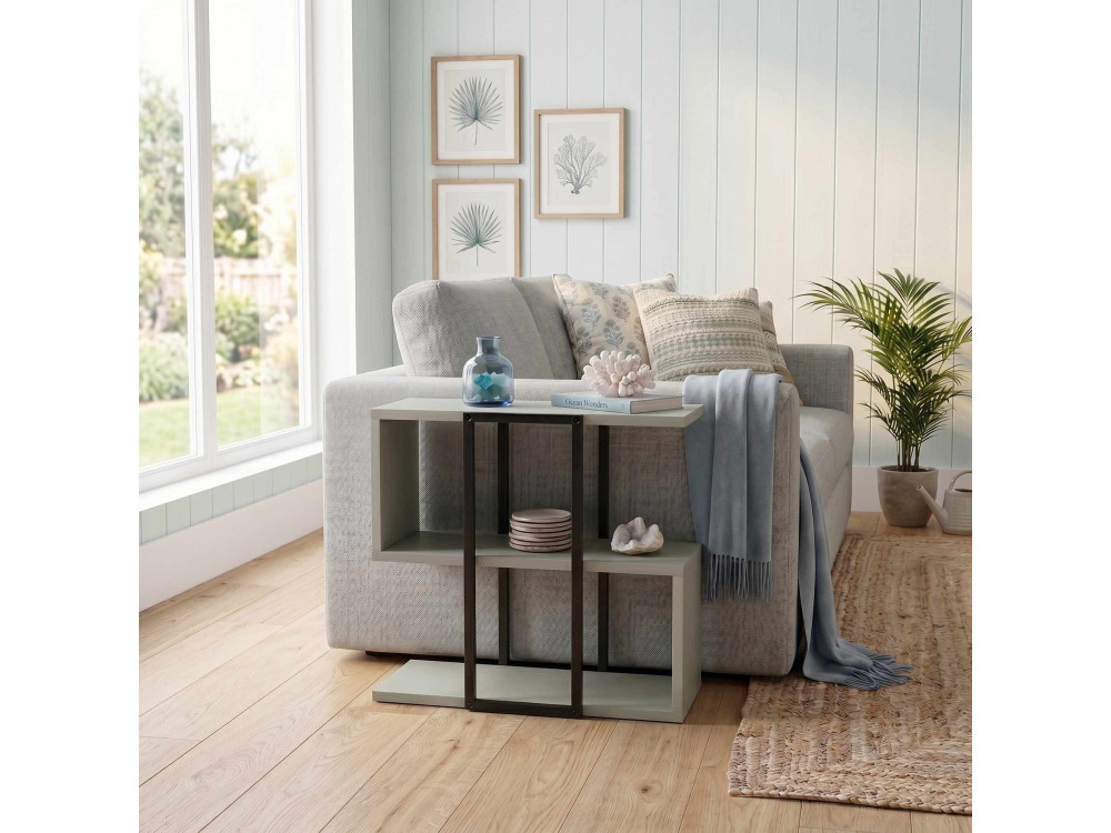 Table d'appoint en bois "HOMIA" - 56 x 25 x 56 cm - Vert Cendré