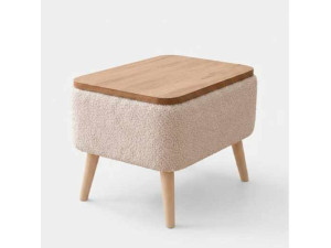 Table d'appoint en bois "Nora" - 60 x 30 x 45 cm - Beige