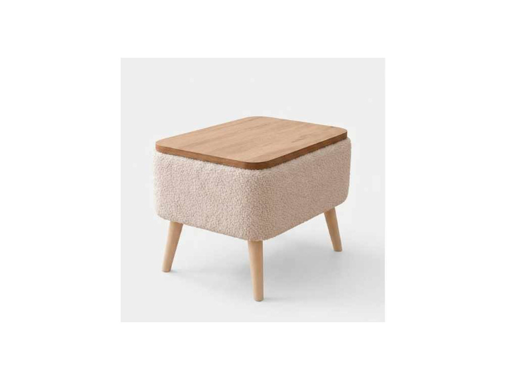 Table d'appoint en bois "Nora" - 60 x 30 x 45 cm - Beige