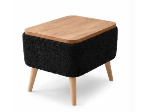 Table d'appoint en bois "Nora" - 60 x 30 x 45 cm - Noir