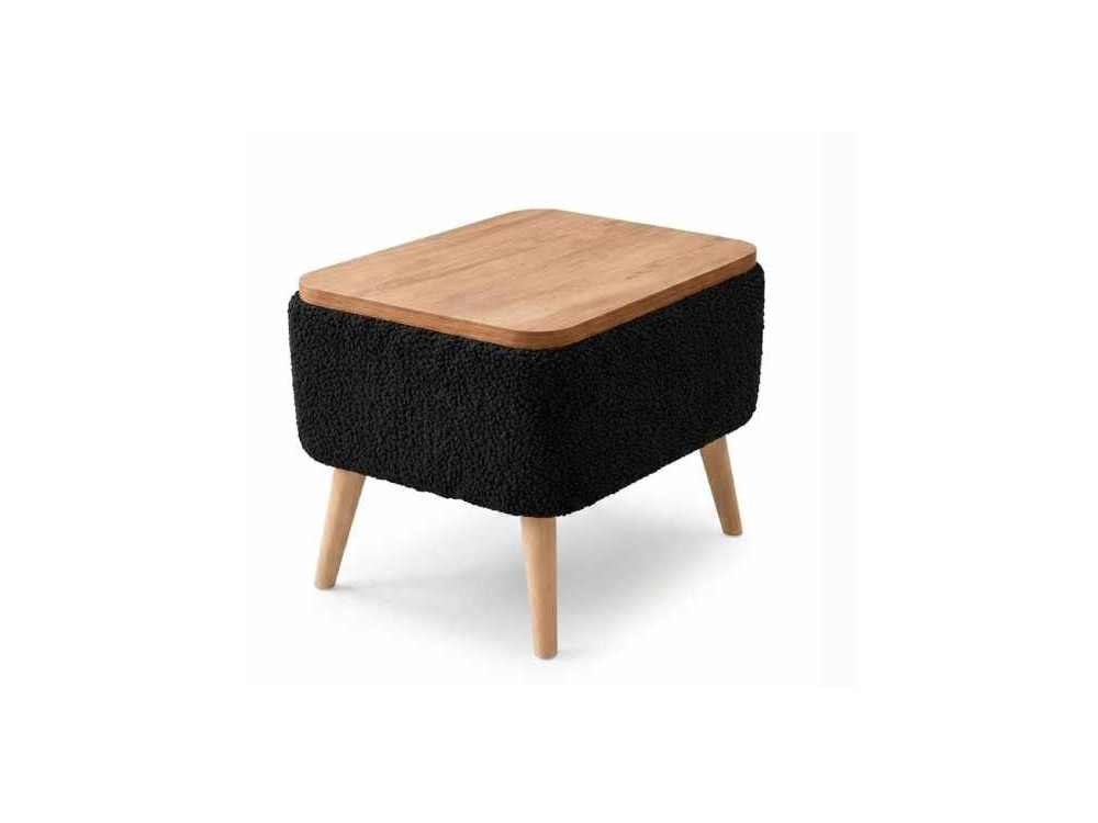 Table d'appoint en bois "Nora" - 60 x 30 x 45 cm - Noir