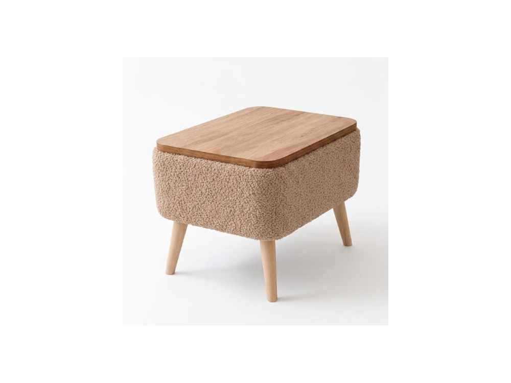 Table d'appoint en bois "Nora" - 60 x 30 x 45 cm - Marron